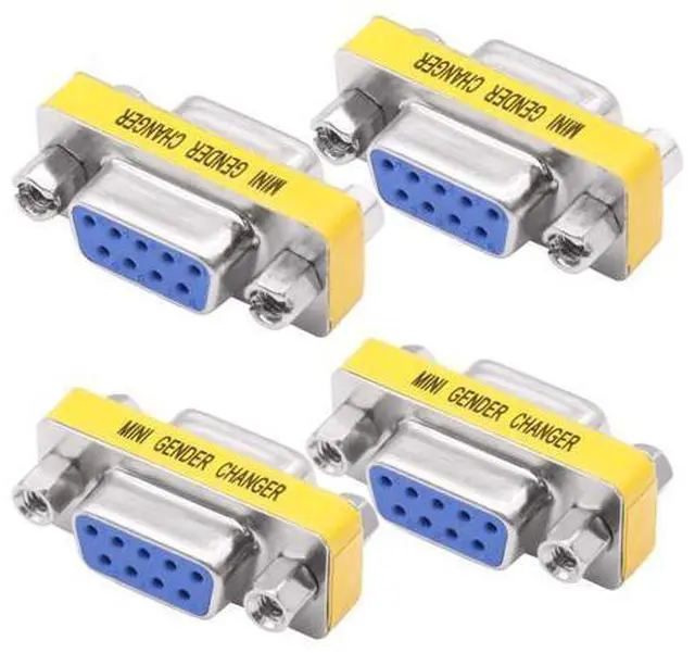 Main image of Vszerda DB9 Gender Changer Solderless Connector Female to Female Adapter Mini RS232 D-SUB 9 Pin Serial Cable Coupler-4pcs
