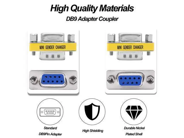 Alt view image 6 of 7 - Vszerda DB9 Gender Changer Solderless Connector Female to Female Adapter Mini RS232 D-SUB 9 Pin Serial Cable Coupler-4pcs