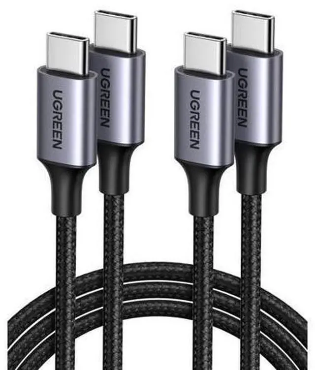 Main image of UGREEN USB C to USB C Cable 3.3FT, 60W 2-Pack USB C Cable Nylon Braided Type C Cord for iPhone 17/16, Galaxy S25/S24/S23, Pixel 10/9, MacBook Air/Pro, Dell XPS, iPad Pro/Mini/Air, Switch, Steam Deck
