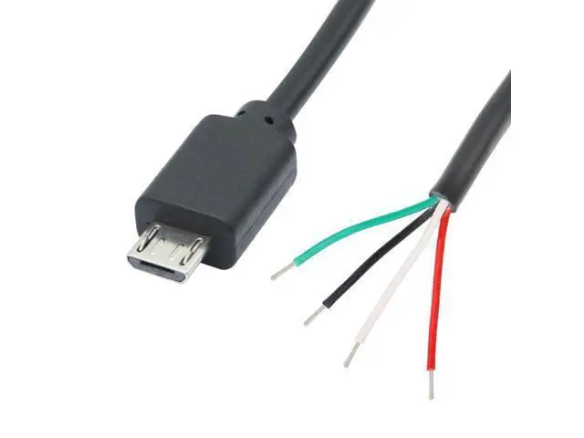 Alt view image 2 of 7 - Vszerda 4Pcs Short Micro USB Male 4 Pin Bare Wire 11inch,24AWG USB 5V/2A 4 Pin Pigtail Open End Power and Data Cable,for USB Equipment Installed or Replacement Repair DIY Cable