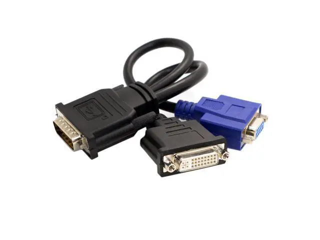 Alt view image 4 of 7 - Vszerda DMS-59 Male to DVI 24+5 Female & VGA RG 15pin Female Splitter Extension 15cm