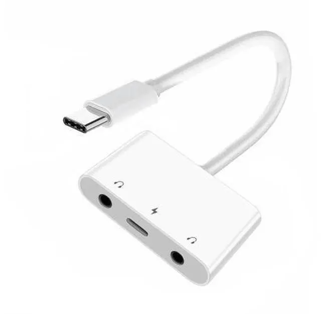 Main image of Vszerda USB C Hub Type C to Dual 3.5mm Audio AUX & MIC Sound Card with PD Power Charge Adapter 3 in 1 USB Extender Compatible with Laptop Tablet Phone