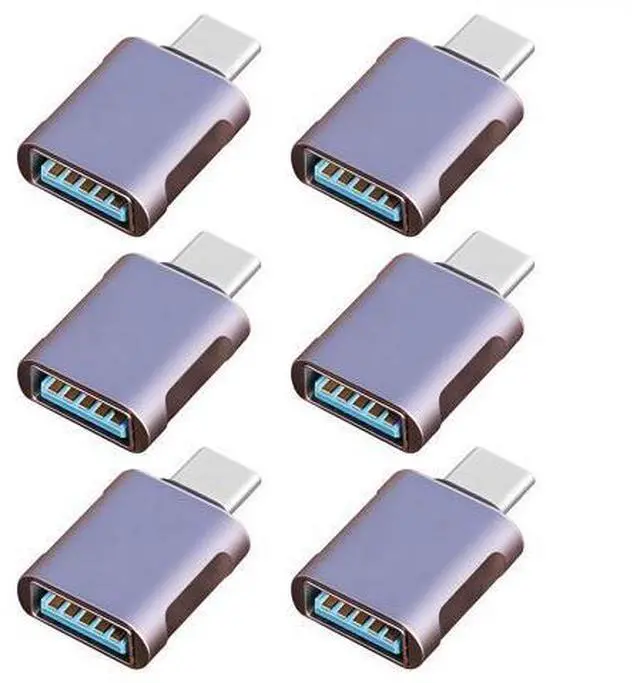 Main image of Vszerda 6 Pack Up to 10Gbps/120W Usbc to USB Adapter,USA to USB-c adopters,U sb to USB C Connector,Type C Male to a Female Adapter for Charger,Phone 15/16, PC, Laptop, Tablet, Keyboard etc, Navy Blue
