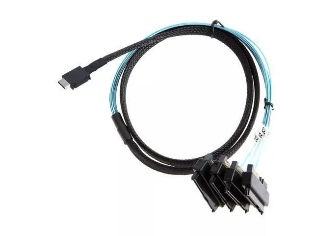 Alt view image 3 of 4 - Vszerda OCuLink PCIe SFF-8611 4I to 4X SFF8482 SAS 29P with SATA 15P Power Adapter Cable 100CMN