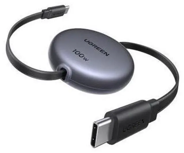Main image of UGREEN 100W Nexode Retractable USB C Cable, Type C Cord USB C Charger Cable for iPhone 17/16/15, MacBook Pro/Air, Galaxy S25/S24/S23, iPad Pro/Air, Pixel 10/9, Switch, AirPods, Black, 3.3FT