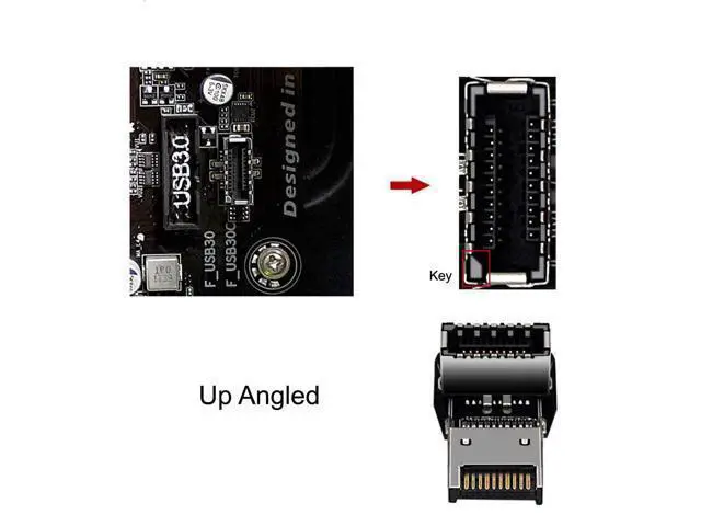 Alt view image 3 of 7 - Vszerda 2pcs USB 3.1 Front Panel Header Male to Female Type-E Motherboard Extension Data Adapter