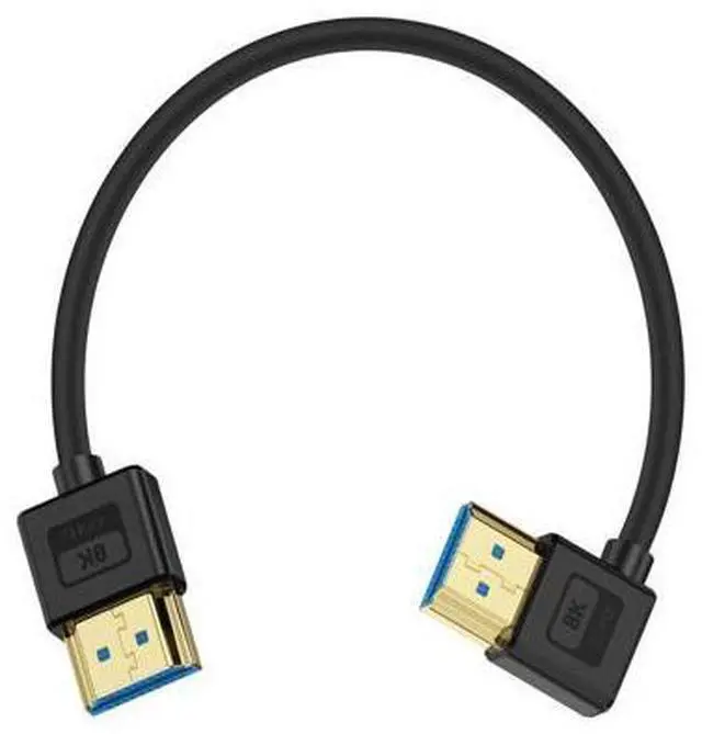 Main image of Vszerda 8K Short HDMI to HDMI Cable 1ft, Ultra Thin Slim Flexible Silicone 90 Degree Right Angle HDMI 2.1 Cable 48Gbps 8K@60Hz Compatible for TV/HDTV/PS5/PC/Monitor
