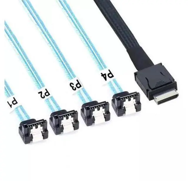 Main image of Vszerda OCuLink PCI-Express SAS SFF-8611 4i to SATA 7P 90 Degree Adapter Cable 50CM