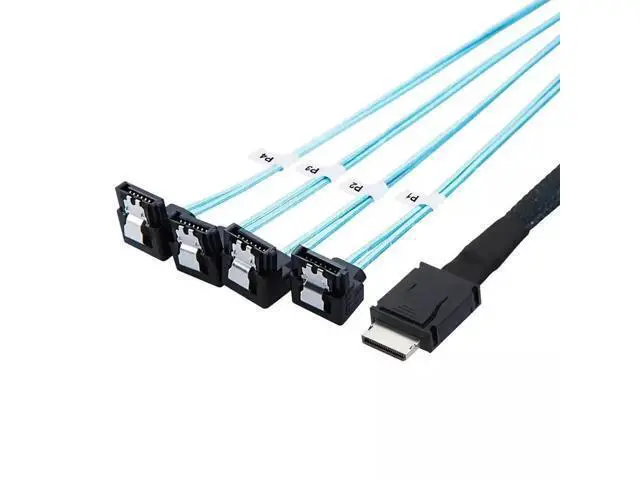 Alt view image 4 of 5 - Vszerda OCuLink PCI-Express SAS SFF-8611 4i to SATA 7P 90 Degree Adapter Cable 50CM