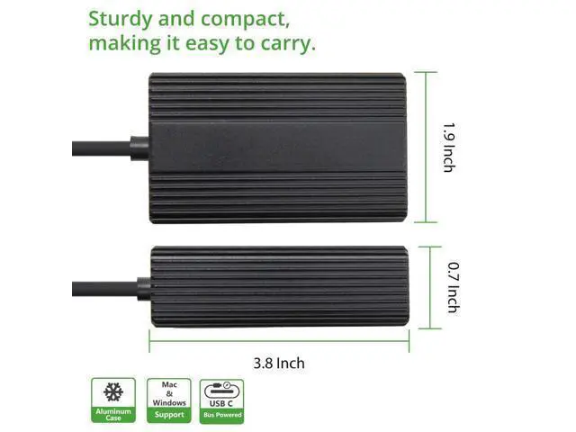 Alt view image 3 of 4 - Vszerda USB-C Type C 3.1 2.5 Gigabit Ethernet Adapter LAN RJ-45 10/100/1000/2500 (SD-ADA24064)