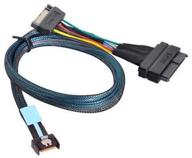 Main image of Vszerda PCI-E5.0 MCIO 4X Mini Cool Edge IO to U.2 SFF-8639 NVME PCIe PCI-Express Cable for Mainboard SSD 50CM