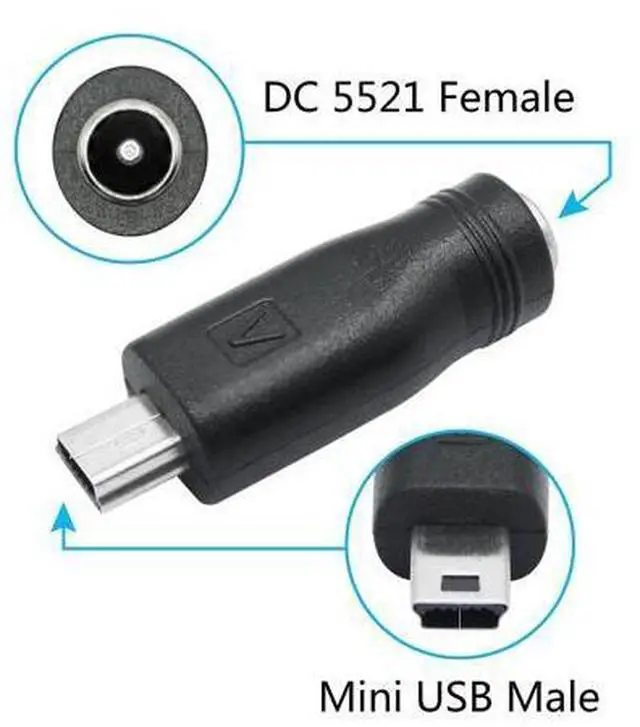 Alt view image 4 of 7 - Vszerda 6Pcs DC 5.5mm x 2.1mm to USB Adapter, 5V DC 5521 Female to Type C & Micro & Mini USB Male Plug Convert Connector Power (Mixed)