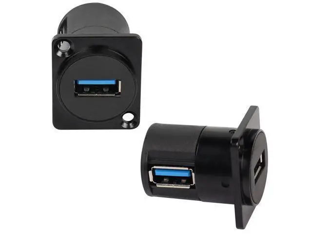 Alt view image 2 of 7 - Vszerda USB 3.0 Panel-Mount Connector Socket Female to Female 90 Degree Right Angle Coupler High-Speed 5Gbps Data Transmission D-Type Extension Interface Adapter