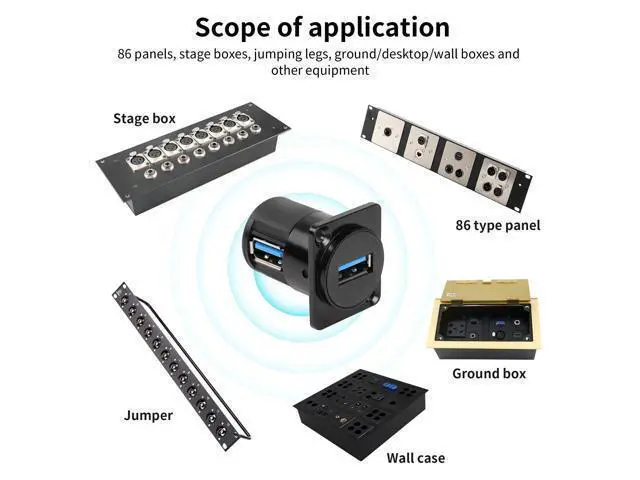 Alt view image 5 of 7 - Vszerda USB 3.0 Panel-Mount Connector Socket Female to Female 90 Degree Right Angle Coupler High-Speed 5Gbps Data Transmission D-Type Extension Interface Adapter