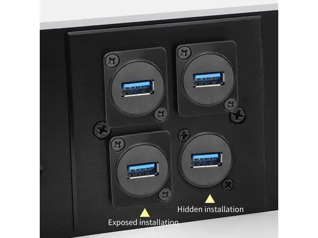 Alt view image 6 of 7 - Vszerda USB 3.0 Panel-Mount Connector Socket Female to Female 90 Degree Right Angle Coupler High-Speed 5Gbps Data Transmission D-Type Extension Interface Adapter