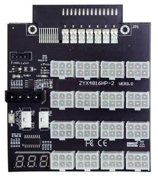 Main image of Vszerda 14+10Pin Flex Slot Server Power Board to 16x6Pin Power Supply Board for CHIA ETH BTC Mining Miner