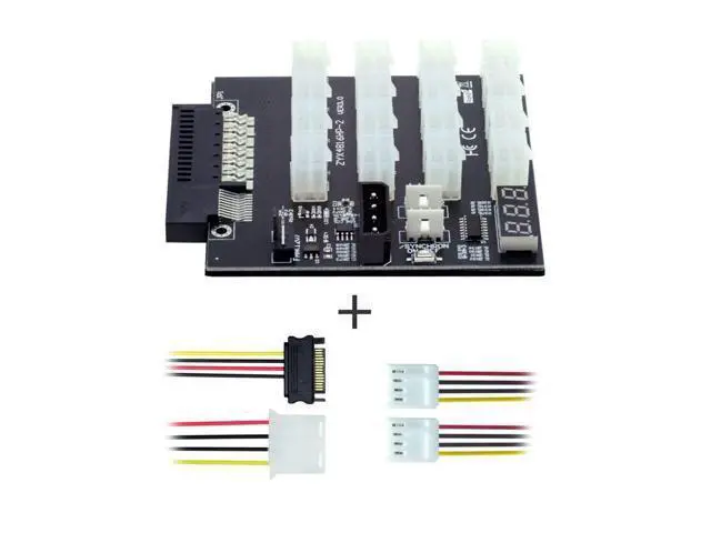 Alt view image 2 of 7 - Vszerda 14+10Pin Flex Slot Server Power Board to 16x6Pin Power Supply Board for CHIA ETH BTC Mining Miner