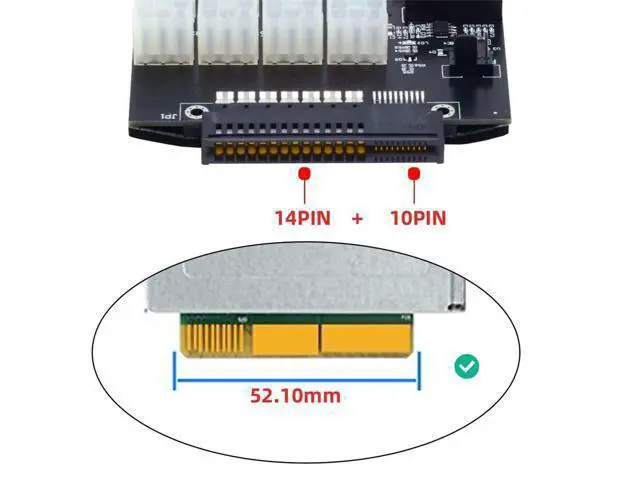 Alt view image 3 of 7 - Vszerda 14+10Pin Flex Slot Server Power Board to 16x6Pin Power Supply Board for CHIA ETH BTC Mining Miner