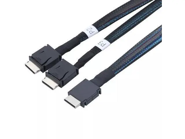 Alt view image 2 of 6 - Vszerda Dilinker Oculink PCIE SFF-8611 4i to 2 SAS8611 4I Connection Cable for Server 100CM