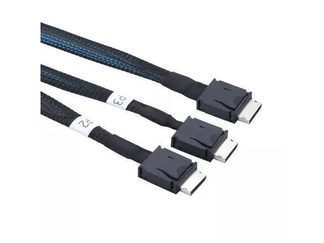 Alt view image 3 of 6 - Vszerda Dilinker Oculink PCIE SFF-8611 4i to 2 SAS8611 4I Connection Cable for Server 100CM