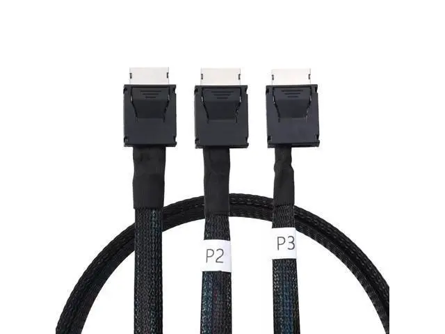 Alt view image 4 of 6 - Vszerda Dilinker Oculink PCIE SFF-8611 4i to 2 SAS8611 4I Connection Cable for Server 100CM