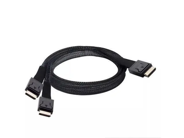 Alt view image 6 of 6 - Vszerda Dilinker Oculink PCIE SFF-8611 4i to 2 SAS8611 4I Connection Cable for Server 100CM