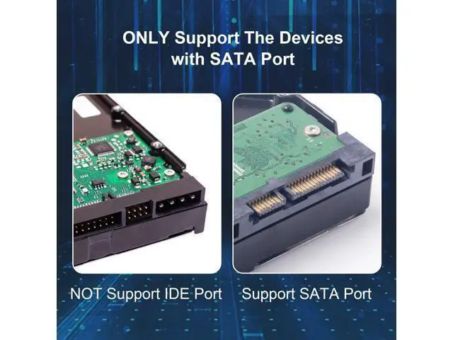 Alt view image 4 of 7 - Vszerda 2-Pack 15Pin SATA to 5 SATA Power Extension Cables Splitter for HDD/SSD - 21 Inches