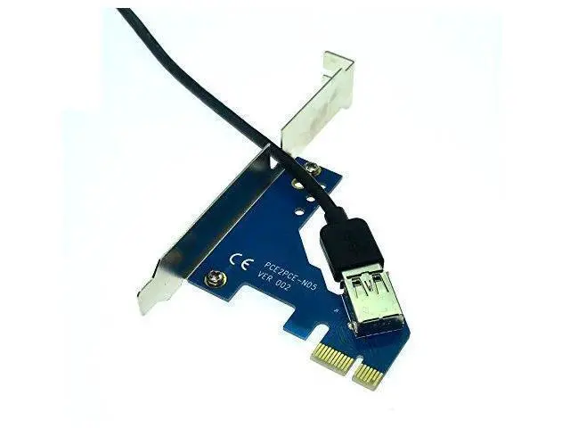 Alt view image 4 of 4 - Vszerda PCI-E Express X1 to Dual PCI Riser Extender Card with LP Bracket and Angled SATA Extension Cable