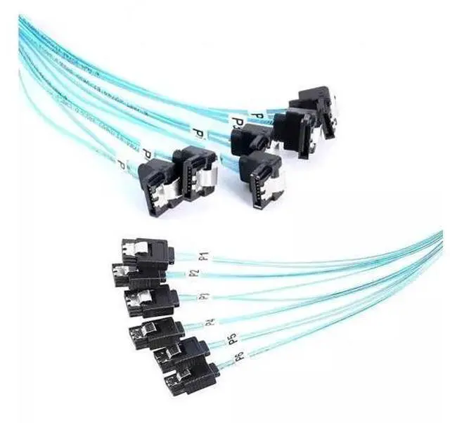 Main image of Vszerda 6 Ports SATA 7P to 6 Ports SATA 90 Degree Right Angle Cable 100CM