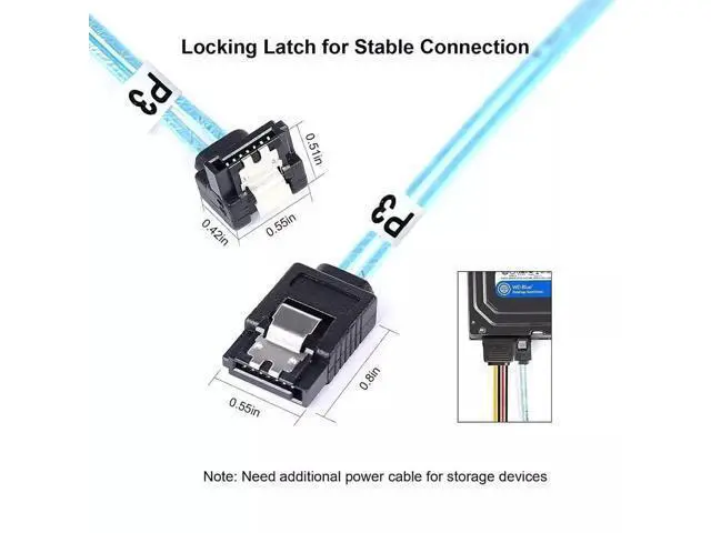 Alt view image 4 of 5 - Vszerda 6 Ports SATA 7P to 6 Ports SATA 90 Degree Right Angle Cable 100CM