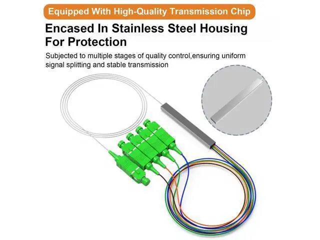 Alt view image 2 of 7 - Vszerda SC Fiber Optic Splitter, 0.9mm G657A1 SC 1x4 PLC Fiber Optic Splitter Singlemode Support for Home Wiring, Engineering Project, Fiber LAN, 3.3ft/1m