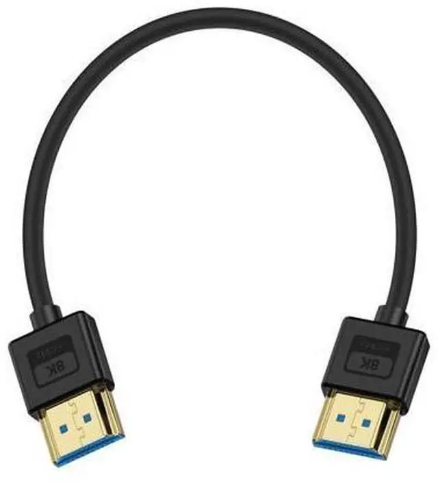 Main image of Vszerda Ultra Thin Short HDMI 2.1 Cable 1ft, Flexible Slim Soft Silicone 8K HDMI Male to Male Cable, 48Gbps, 8K@60Hz Compatible for PS5, Monitor, PC and More