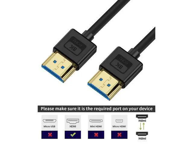 Alt view image 4 of 7 - Vszerda Ultra Thin Short HDMI 2.1 Cable 1ft, Flexible Slim Soft Silicone 8K HDMI Male to Male Cable, 48Gbps, 8K@60Hz Compatible for PS5, Monitor, PC and More