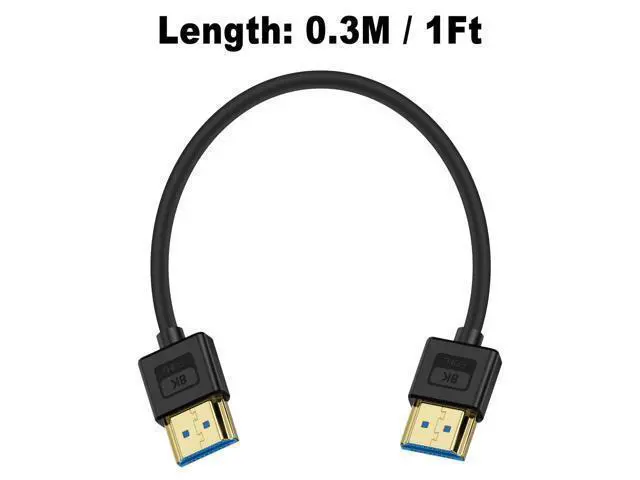Alt view image 6 of 7 - Vszerda Ultra Thin Short HDMI 2.1 Cable 1ft, Flexible Slim Soft Silicone 8K HDMI Male to Male Cable, 48Gbps, 8K@60Hz Compatible for PS5, Monitor, PC and More