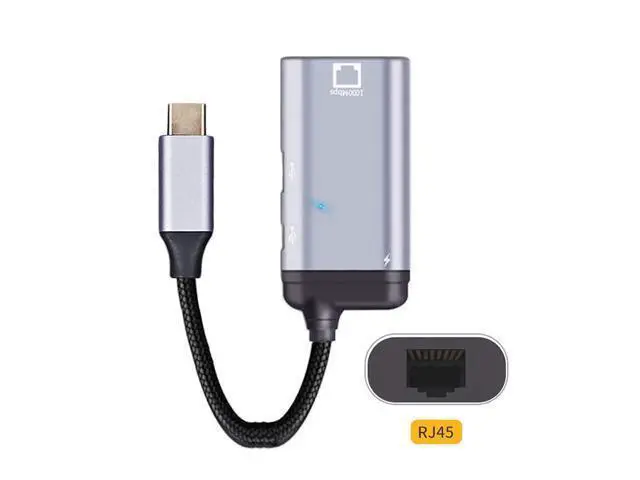Alt view image 2 of 7 - Vszerda USB-C Type-C USB3.1 to 1000Mbps Gigabit Ethernet Network LAN Adapter with Female PD Power Port