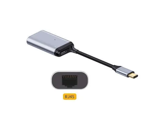 Alt view image 3 of 7 - Vszerda USB-C Type-C USB3.1 to 1000Mbps Gigabit Ethernet Network LAN Adapter with Female PD Power Port