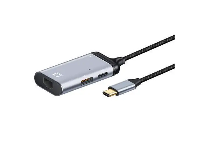 Alt view image 4 of 7 - Vszerda USB-C Type-C USB3.1 to 1000Mbps Gigabit Ethernet Network LAN Adapter with Female PD Power Port