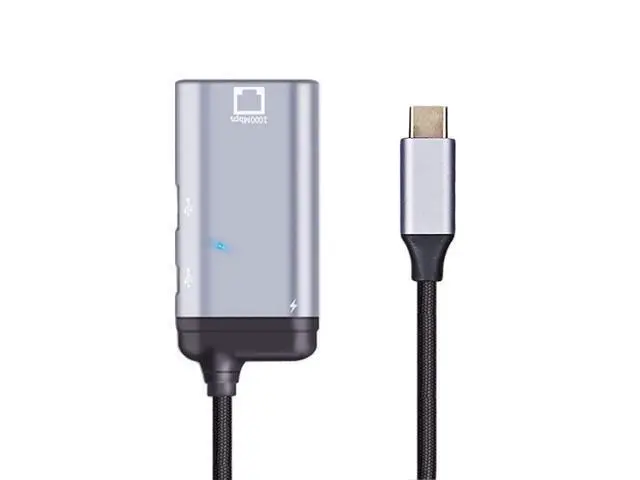 Alt view image 5 of 7 - Vszerda USB-C Type-C USB3.1 to 1000Mbps Gigabit Ethernet Network LAN Adapter with Female PD Power Port