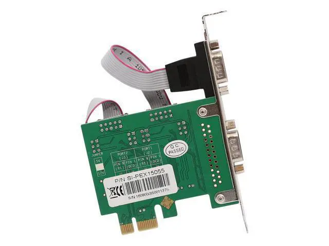 Alt view image 4 of 7 - Vszerda 2 Port Serial DB9 RS232 PCI-e 1.0 x1 with Low Bracket SI-PEX15055