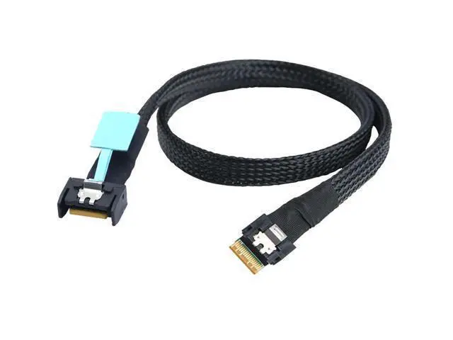 Alt view image 2 of 6 - Vszerda PCIE Slimline Mini SAS MCIO 38P to Slimline SFF-8654 4i Hard Drive Cable 80CM