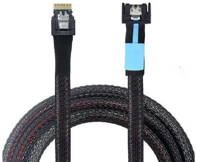 Alt view image 3 of 6 - Vszerda PCIE Slimline Mini SAS MCIO 38P to Slimline SFF-8654 4i Hard Drive Cable 80CM