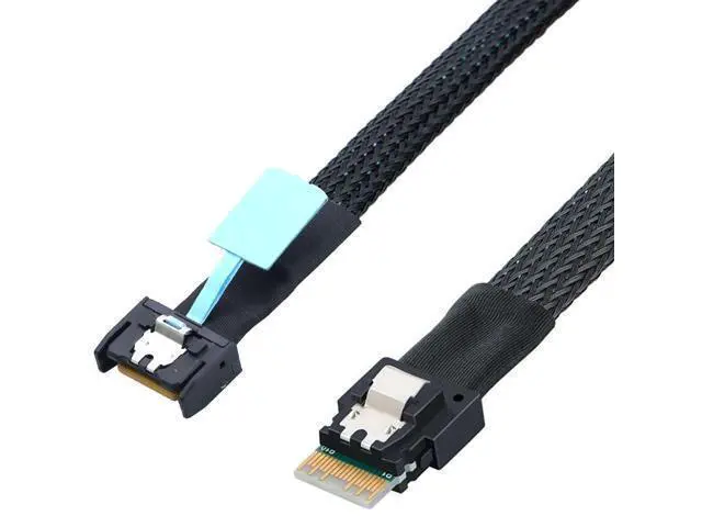 Alt view image 4 of 6 - Vszerda PCIE Slimline Mini SAS MCIO 38P to Slimline SFF-8654 4i Hard Drive Cable 80CM