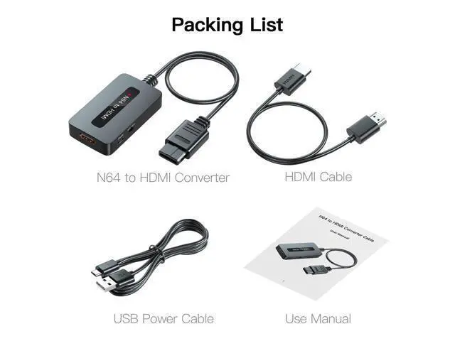 Alt view image 2 of 7 - Vszerda N64 to HDMI Converter, Supports 4 : 3/16 : 9 Ratio Switch, HDMI Cable for N64, Nintendo64 to HDMI Converter Cable Compatible with Nintendo 64/ Super SNES/NGC