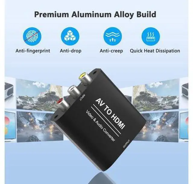 Alt view image 6 of 7 - Vszerda RCA to HDMI Converter, AV to HDMI Converter, 1080P RCA Composite CVBS Audio Video Adapter Supports PAL/NTSC, Red White Yellow to HDTV Adapter Compatible for TV/PC/Wii/PS2/ PS3/VCR/DVD Players