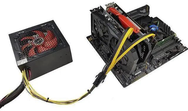 Alt view image 7 of 7 - Vszerda 4-Pack PCIE 6 Pin Female to Dual PCIE 8 Pin (6+2) Male Power Supply Extension Cable