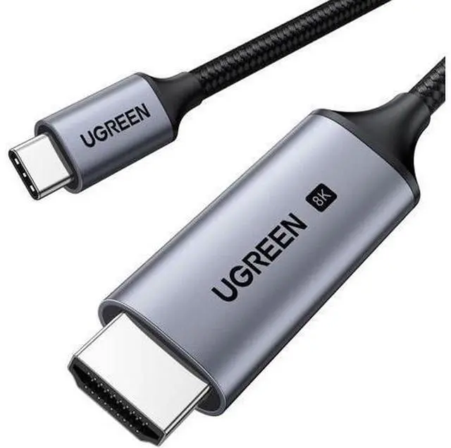 Main image of UGREEN USB C to HDMI Cable 8K@60Hz 4K@240Hz Thunderbolt 4/3 Type C to HDMI 2.1 Cable 48Gbps HDR HDCP2.3 Compatible for MacBook Pro Air iPad, Mac mini, iPhone 17 ProMax, Galaxy S25, Pixel 9, XPS, 3.3FT
