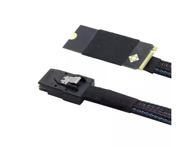 Alt view image 3 of 5 - Vszerda M.2(M-Key NVMe 2260 Size) to Mini SAS SFF-8087 Server High Speed Cable 100CM
