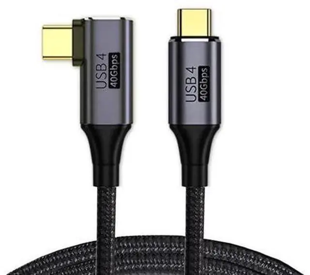 Main image of Vszerda Right Angled 90 Degree USB4.0 to Straight USB4.0 Cable 40Gbps with 100W Charging and 5K@60Hz K@60Hz Compatible with Thunderbolt3/4 (2M)