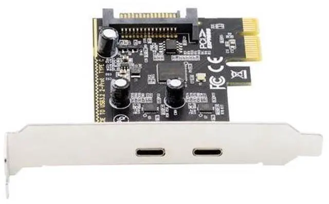 Main image of Vszerda 5Gbps USB3.1 Gen1 Dual Type-C USB-C Female to PCI-E Express 1x Card Adapter ASM1042 Chipset with Low Profile Bracket