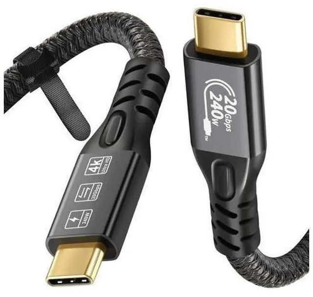 Main image of Vszerda USB C Cable 3.2 Gen 2X2 20Gbps, Type C 4K@60Hz UHD Video 5A/240W PD3.1 Fast Charge Cord with E-Marker Compatible with Thunderbolt 3/4 MacBook Pro Samsung Galaxy Pixel Monitor etc 200CM